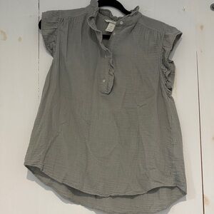 H&M cotton top with ruffle detail